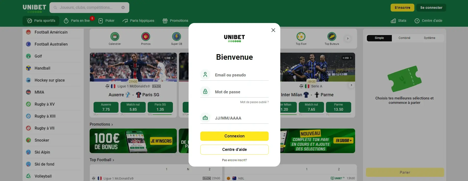 Transactions financières chez Unibet Unibet retrait