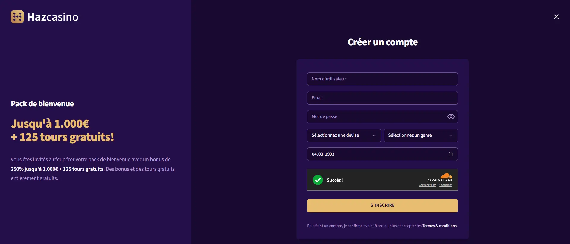 Comment s’inscrire et se connecter sur Haz casino ?