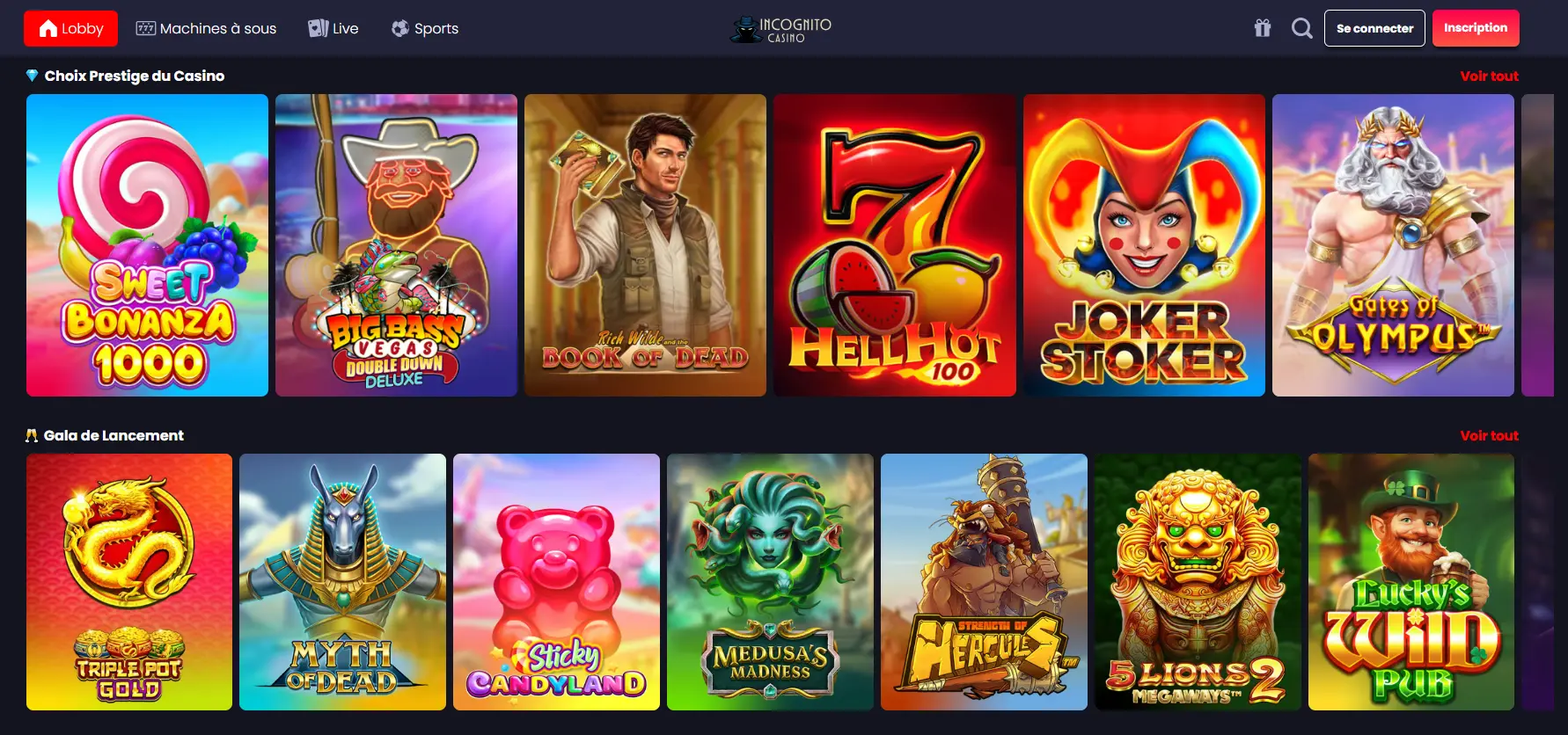 Catalogue de jeux : le casino Incognito fait-il le poids ?